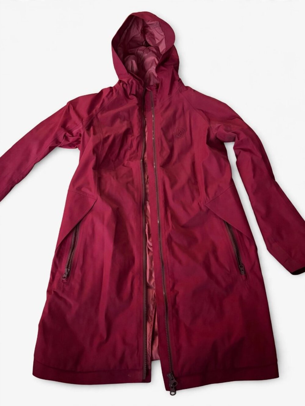 Lululemon Rain Rebel Hooded Waterproof Rain Jacket Berry Red — Size 6